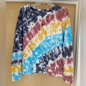 Michael Lauren tie dye distressed sweatshirt